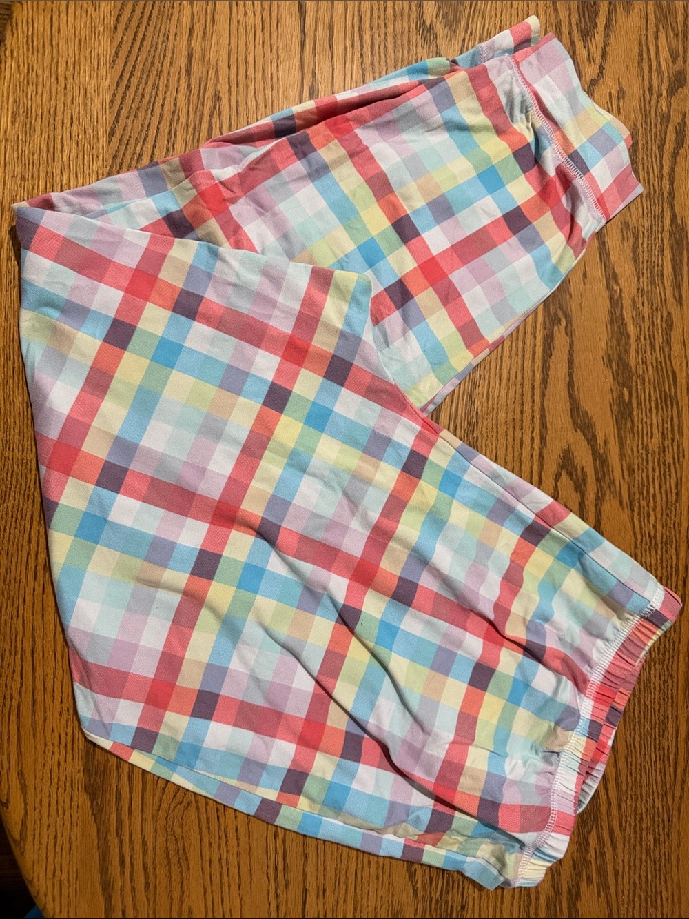 Women’s Multicolor Plaid Elastic Waist Bottoms